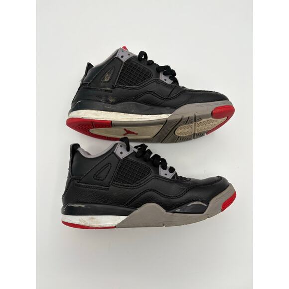 Nike Air Jordon 4 Retro PS Bred Reimagined Sneakers Kids Size 13C - Picture 5 of 8